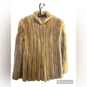 7. Vintage Pastel Mink Fur Jacket with Leather Inserts, Huntington Furs, 1960s